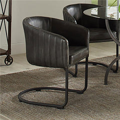 Banner Upholstered Dining Chair Anthracite and Matte Black - 109292