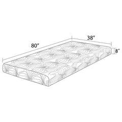 Keegan 8" Twin Long Memory Foam Mattress White - 350063TL