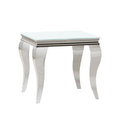 Carone Square End Table White and Chrome - 707767