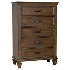 Franco 5-drawer Bedroom Chest Burnished Oak - 200975