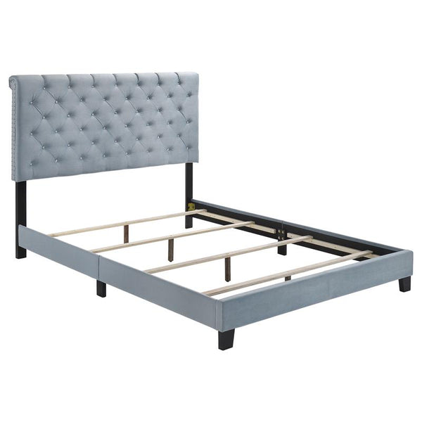 Warner Upholstered Queen Panel Bed Slate Blue - 310041Q