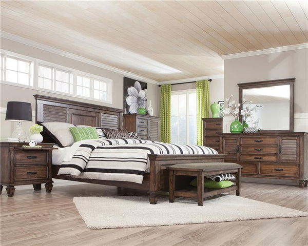 Franco 5-drawer Bedroom Chest Burnished Oak - 200975