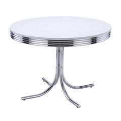 Retro 5-piece Round Dining Table Set White and Red - 2388-S5R