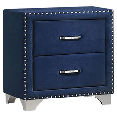 Melody Upholstered 2-drawer Nightstand Pacific Blue - 223372