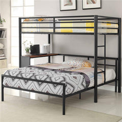 Fisher Twin Over Full Workstation Loft Bed Set Gunmetal - 460229-S2F