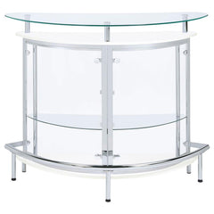Amarillo 2-tier Bar Unit White and Chrome - 101066