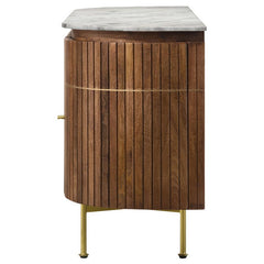 Ortega 4-door Marble Top Dining Sideboard Server White and Natural - 105145