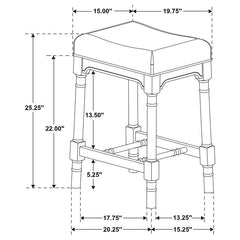 Martina 5-piece Rectangular Counter Height Dining Set with Stools Brown and White - 150375