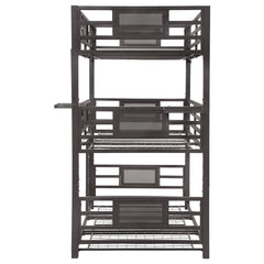 Rogen Metal Twin Triple Bunk Bed Dark Bronze - 460394T