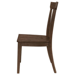 Reynolds Slat Back Dining Side Chair Brown Oak (Set of 2) - 107592