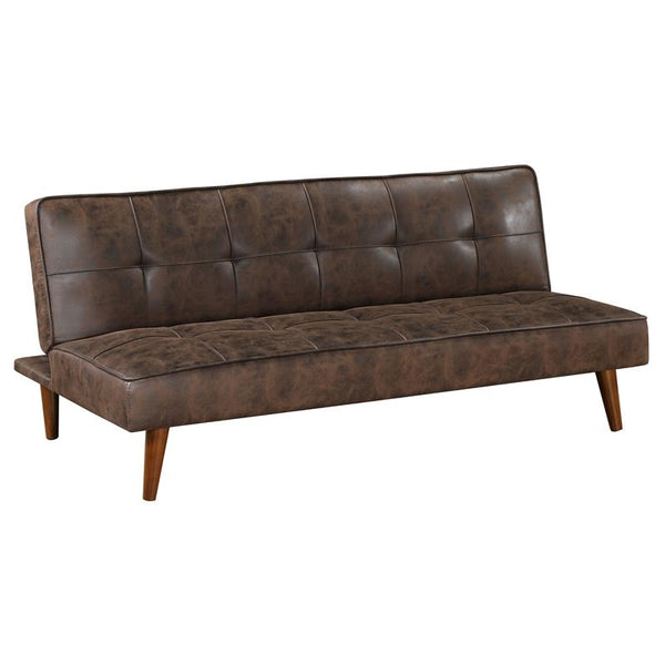 Jenson Upholstered Tufted Convertible Sofa Bed Dark Coffee - 360237