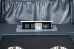 Sloane 2-piece Upholstered Reclining Sofa Set Blue - 610271-S2