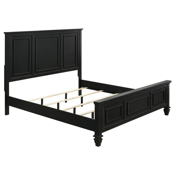 Sandy Beach Wood California King Panel Bed Black - 201321KW