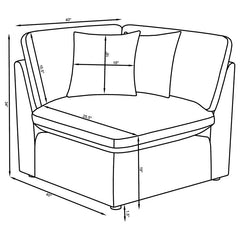 Hobson Upholstered Corner Ivory - 551452