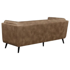 Thatcher Upholstered Tuxedo Arm Tufted Sofa Brown - 509421