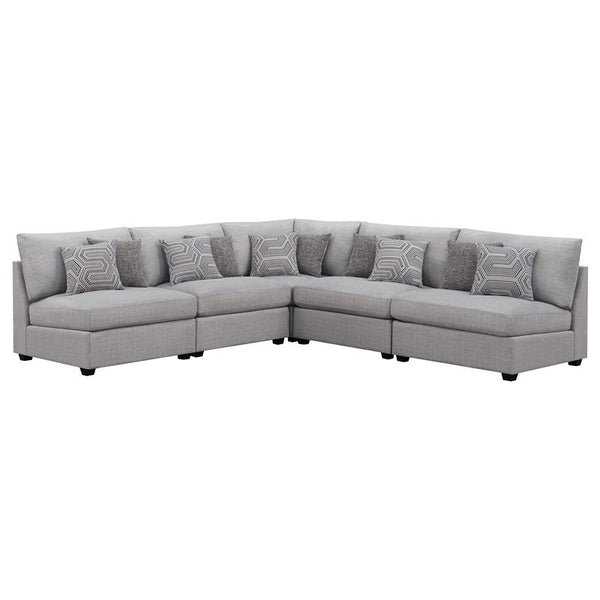 Cambria 5-piece Upholstered Modular Sectional Sofa Grey - 551511-S5A