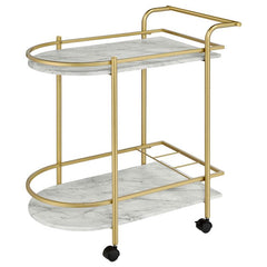 Desiree 2-tier Bar Cart with Casters Gold - 181377