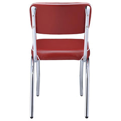 Retro Open Back Side Chairs Red and Chrome (Set of 2) - 2450R