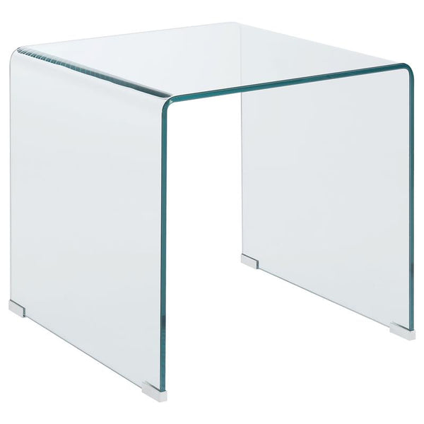 Ripley Squared Tempered Bent Glass Side End Table Clear - 705327