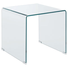 Ripley Squared Tempered Bent Glass Side End Table Clear - 705327