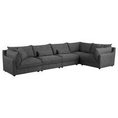 Sasha Upholstered LAF Chair Barely Black - 551684LAF