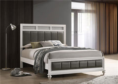 Barzini Wood California King Panel Bed White - 205891KW
