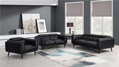 Shania 3-piece Upholstered Low Back Sofa Set Black - 509921-S3