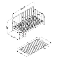 Marina Metal Twin Daybed with Trundle White - 300766