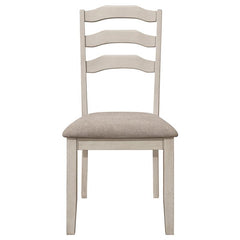 Ronnie Ladder Back Padded Seat Dining Side Chair Khaki and Rustic Cream (Set of 2) - 108052