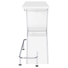 Atoka X-shaped Bar Unit with Wine Bottle Storage Glossy White - 130078