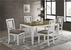Appleton 5-piece Rectangular Dining Set Brown Brushed and White - 110411-S5