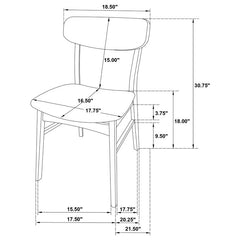 Dortch Dining Side Chair Walnut and Brown (Set of 2) - 108462
