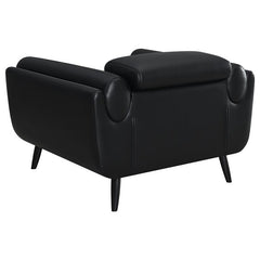 Shania 3-piece Upholstered Low Back Sofa Set Black - 509921-S3