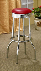 Theodore Upholstered Metal Swivel Bar Stool Red (Set of 2) - 2299R