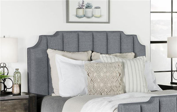 Fiona Upholstered Eastern King Panel Bed Light Grey - 306029KE