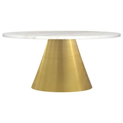 Avon Round Marble Top Stainless Steel Coffee Table White - 707828