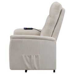 Henrietta Upholstered Power Lift Massage Chair Beige - 609405P