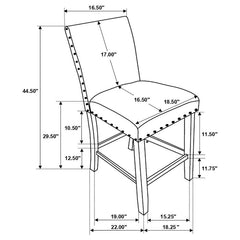 Kentfield Solid Back Upholstered Bar Stools Grey and Antique Noir (Set of 2) - 193129