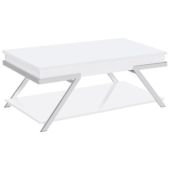 Marcia Rectangular Lift Top Coffee Table White High Gloss - 708158