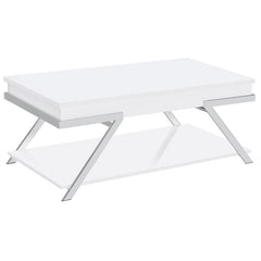 Marcia Rectangular Lift Top Coffee Table White High Gloss - 708158