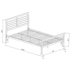 Cooper Metal Queen Open Frame Bed Silver - 300201Q