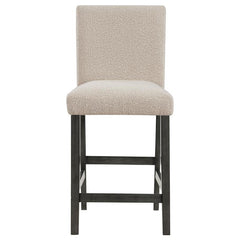 Alba Boucle Upholstered Counter Height Dining Chair Beige and Charcoal Grey (Set of 2) - 123129