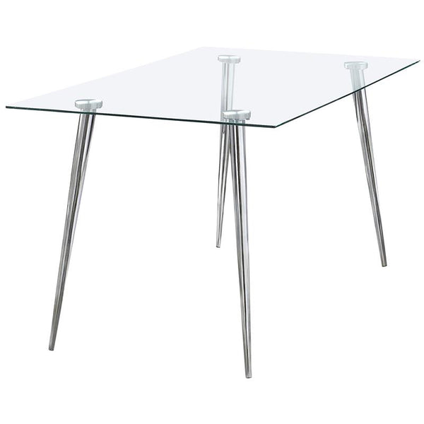 Gilman Rectangle Glass Top Dining Table - 190621CHR