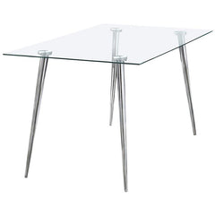Gilman Rectangle Glass Top Dining Table - 190621CHR