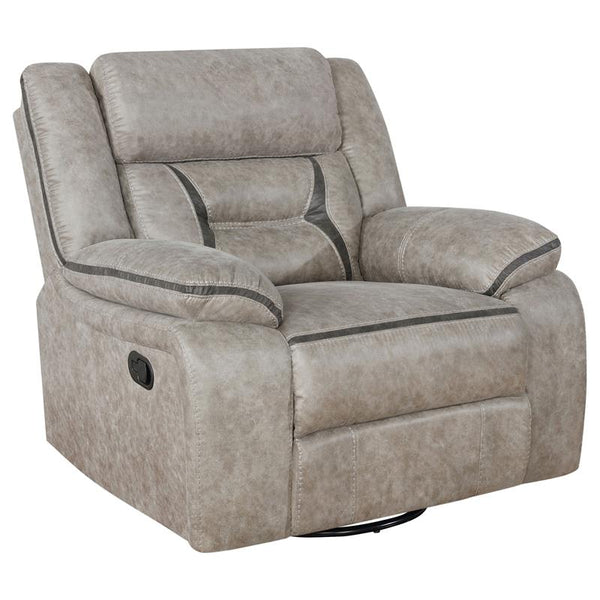 Greer Upholstered Swivel Glider Recliner Chair Taupe - 651353