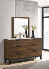 Mays 6-drawer Dresser with Mirror Walnut - 215963M