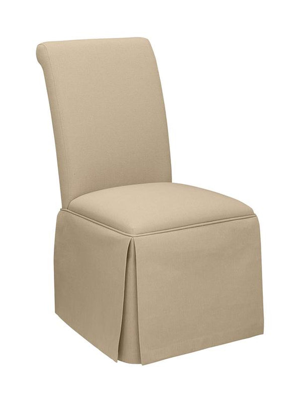 Shawna Upholstered Skirted Parson Dining Side Chair Khaki (Set of 2) - 100747