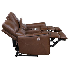 Greenfield 3-piece Power Reclining Sofa Set Saddle Brown - 610264P-S3