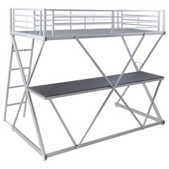 Hyde Metal Twin Workstation Loft Bed Silver - 400034T