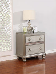 Bling Game 2-drawer Nightstand Metallic Platinum - 204182